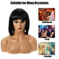 thumbnail image 2 of Unique Bargains Wigs for Women 12" Black Bob Wig with Wig Cap, 2 of 6