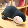 thumbnail image 1 of Muñeco de pingüino de postura suave y adorable, animal de acuario, muñeco de tela de peluche para dormir, almohada larga, 1 of 6