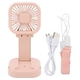 thumbnail image 2 of Handheld Small Fan, 270 Degree Rotation Foldable Portable Folding Fan Rechargeable USB Powered  For Home For Dormitory For Travel Pink, 2 of 8