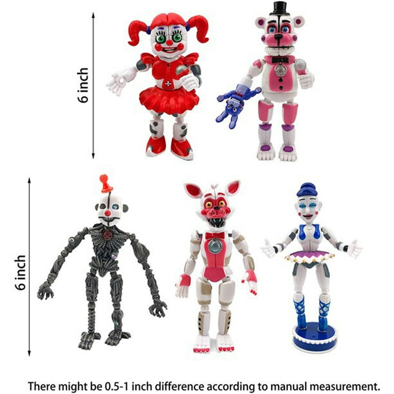 Set of 6 Action Figures Inspired by Five Nights at Freddy's Pizzeria  Simulator Action Figures Toys Toys Gifts Approximately 6 Inches 