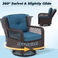 thumbnail image 4 of Yalissey 5PCS Outdoor Swivel Gliders Set with Ottoman Table, 360-Degree Swivel Rocker Lounge Chair,Wicker Bistro Furniture Set(Blue), 4 of 6