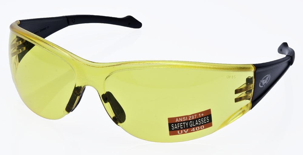 Full Throttle Motorcycle Wrap Around Safety Glasses Various Lens Colors Basic Lens Color: Yellow Tint