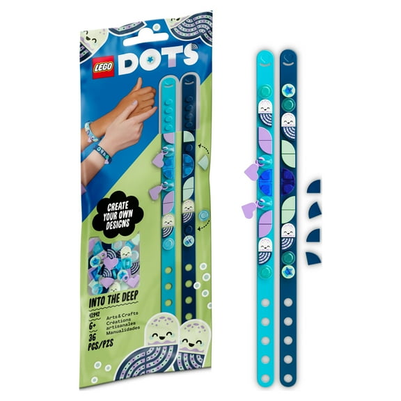 LEGO DOTS Into the Deep Bracelets with Charms 41942 DIY Craft Bracelet Kit; A Friendship Gift for Kids Aged 6  (36 Pieces)