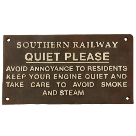 - Antique/Vintage Style Metal QUIET PLEASE Engineer Sign Train Room Station Decor
