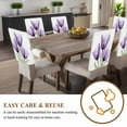 thumbnail image 4 of Purple Tulip Chair Covers Set of 6 Transparent Flower Chair Back Covers Stretch Removable Washable Chairs Slipcovers Chair Protector for Dining Room Kitchen Party Decor, 4 of 5