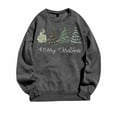 thumbnail image 4 of Fiaer Merry Christmas Sweatshirts for Women Crew Neck Plus Size Pullover Long Sleeve Loose Fit Holiday Tops Grey M, 4 of 4