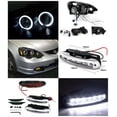 thumbnail image 2 of Spec-D Tuning Black Halo LED Projector Headlights + Yellow Fog Lights + LED Compatible with Acura RSX Left + Right Pair Headlamps Assembly, 2 of 2