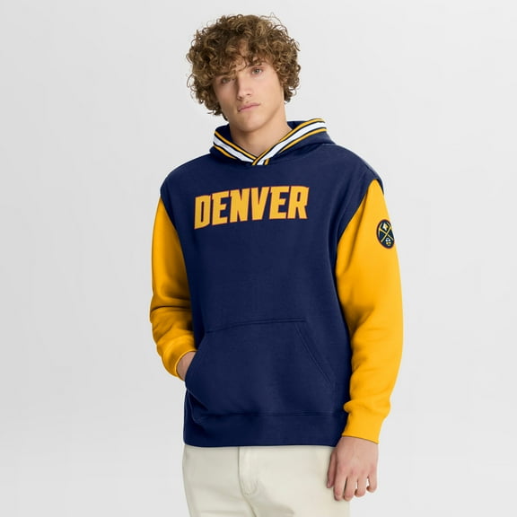 Men's Fanatics  Navy/Gold Denver Nuggets Half Court Shot Clock Fastbreak Hoodie
