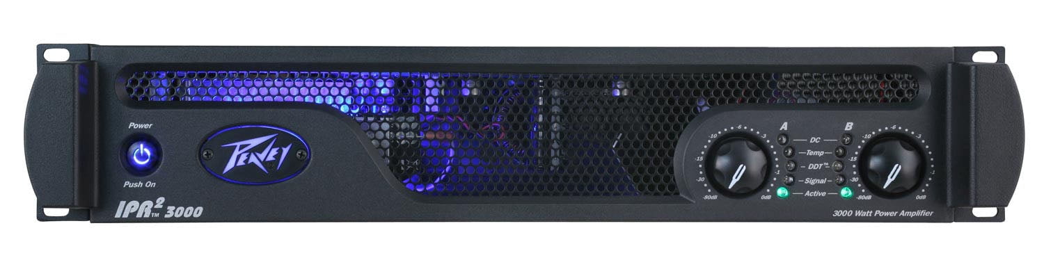 Peavey IPR 2 3000 2-Channel Lightweight 3000W Power Amplifier +PVI100XLR Mic+2 Speaker Cables