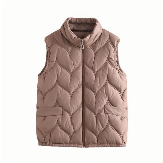 Vestes d'Hiver pour Femmes Veste Décontractée Sans Manches Design à Revers pour un Style Élégant