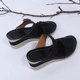 thumbnail image 4 of Zapatillas de cuña para mujer de fondo plano con tacón alto y flores informales retro de verano Wmkox8yii hj789, 4 of 9