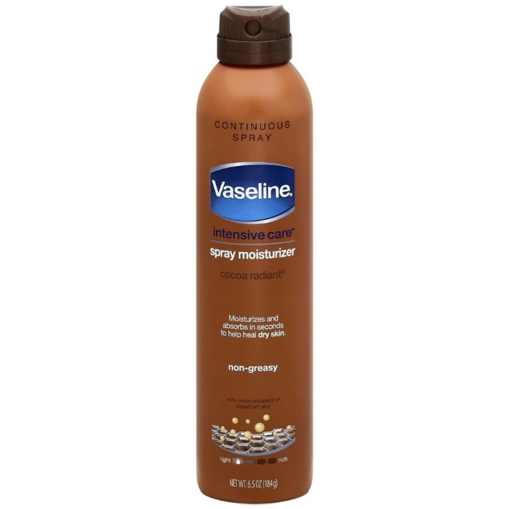 2 Pack Vaseline Spray & Go Moisturizer, Cocoa Radiant, 6.5 oz