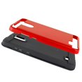 thumbnail image 3 of for 5" COOLPAD ILLUMINA 3310 Brushed Metal Slip Resistant Dent Guard Hybrid Shield Layers Dual Layer Hard Back Slim Shockproof Bumper Armor Protective TPU PC Phone Case Red, 3 of 4