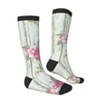 thumbnail image 3 of Picia Women Crew Soft Moisture-wicking Socks Vintage Wood with Floral Pattern Design Cotton Socks, One Size fit All, 3 of 9