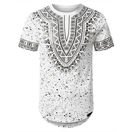 - Mens Hipster Hip Hop African Dashiki Graphic Top Shirts