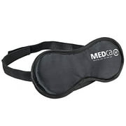 MEDca Eye Mask with Earplugs Soft and Light Black Adjustable Elastic Velcro Strap Men Women and Kids Ideal for Any Size Great for Travelers and Troubled Sleepers for Peaceful Sleep Relieves Insomnia