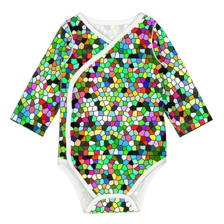 

Matuu Colorful Tie Dye Stained Glass for Baby Long-Sleeve Bodysuit Soft Cotton Comfortable and Breathable Perfect for Newborns and Infants