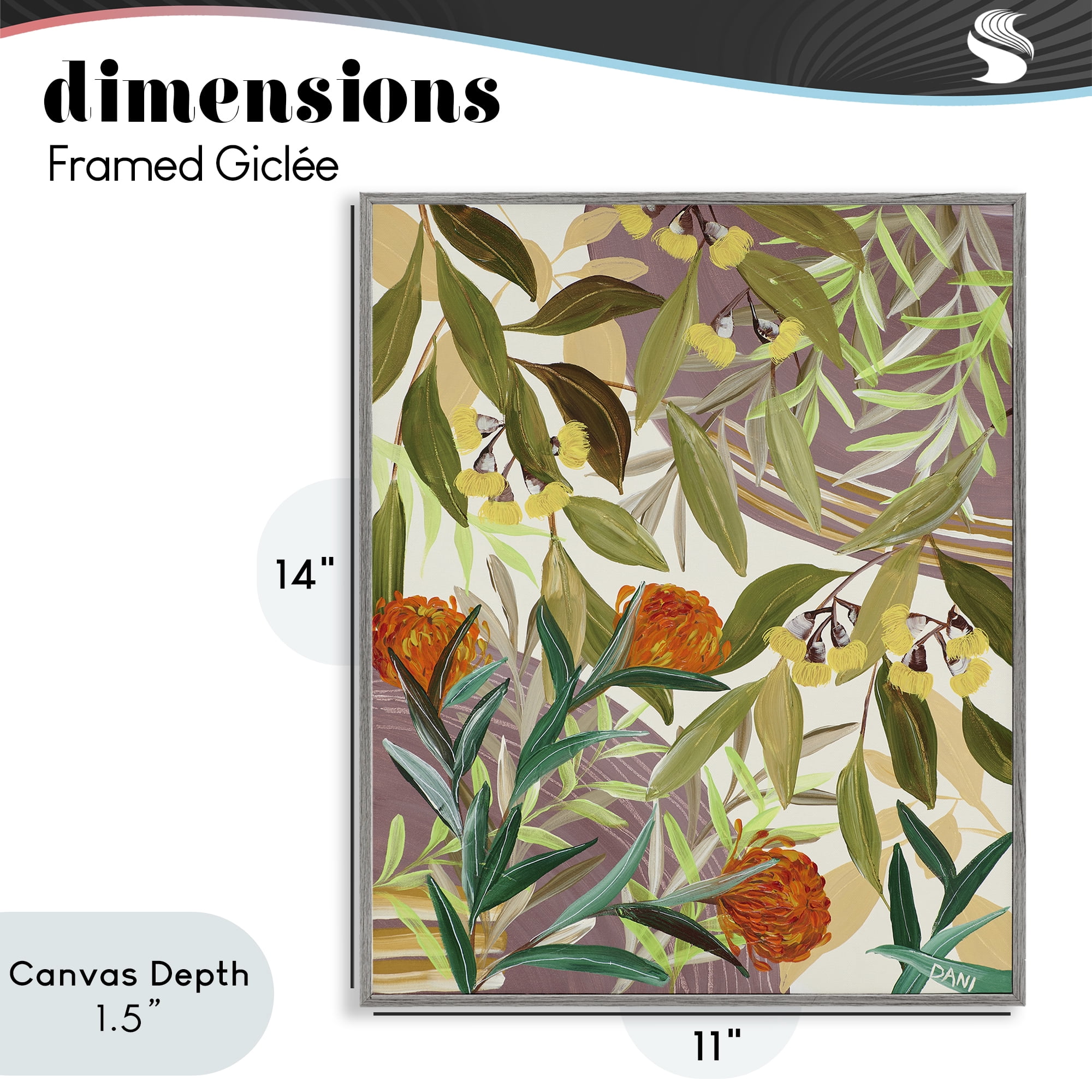 Stupell Industries Walk With Me Blooms Gray Framed Giclee Art, design by Dani Heyward