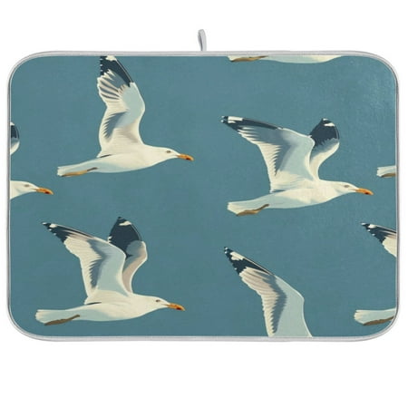

Kitchen Drying Mat 18x24In Drying Dish Mat Dish Drying Mats Kitchen Countertop Multi-Function Drain Drying Mat Kitchen Table Blue Seagull