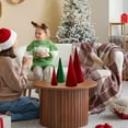 thumbnail image 3 of Velvet Christmas Cone Tree Decorations Christmas Flocked Tree Table Centerpiece for Winter Farmhouse Tiered Tray Mantle Decor, 3 of 7