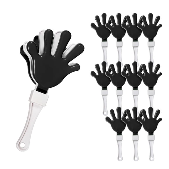 Windy City Novelties 12-Pack 7-Inch Mini Hand Clappers - Bulk Noisemakers for Parties, Celebrations, and Events - Black