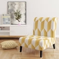 thumbnail image 5 of Designart "Gold And White Geometric Pattern I" Upholstered Mid-Century Accent Chair - Arm Chair, 5 of 5