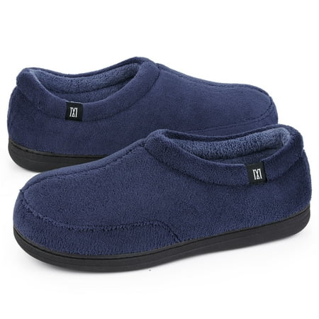 

MERRIMAC Men s Minimalist Memory Foam Slippers Indoor House Shoes with Cozy Coral Fleece Lined