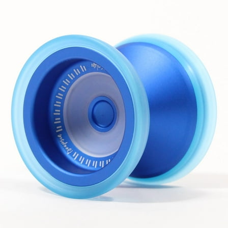 MAGICYOYO V13 Deepspin Bi-Material Yo-Yo - Aluminum Body with PC - Responsive/Unresponsive YoYo (Blue with Blue and Clear PC)