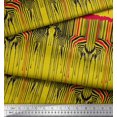 thumbnail image 2 of Soimoi Yellow polyester Crepe Fabric Umbrella & Wild Animal Skin Print Fabric by Yard 42 Inch Wide, 2 of 3