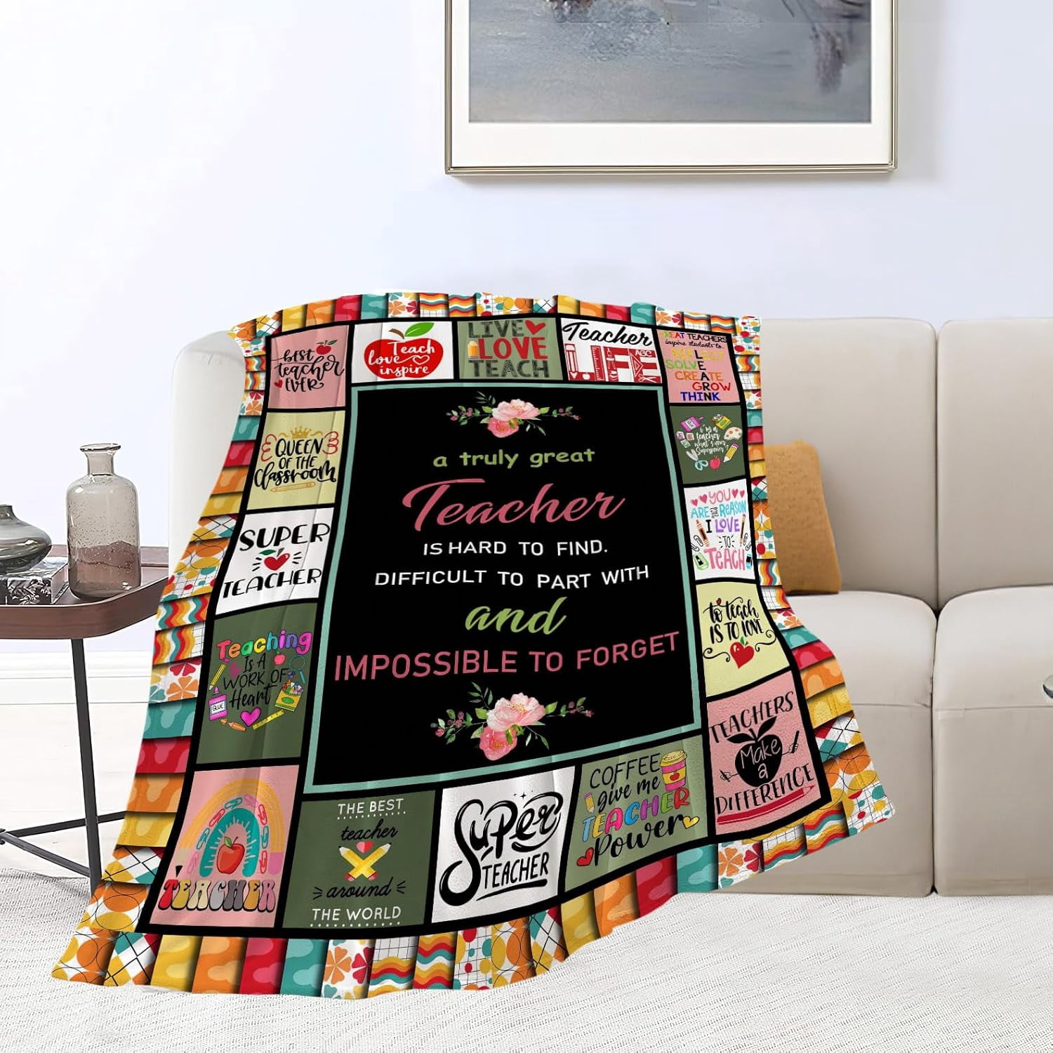 Teacher Gifts for Women Men Teacher Blanket Ultra Soft Cozy Fleece Teachers Day Graduation Retirement Gift Throw Blankets Fuzzy Plush Bedding Blanket Teacher Appreciation Gifts 50"x40"