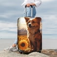 thumbnail image 7 of Pofeuu Vintage Cute Corgi Sunflower Print Luggage Suitcase Cover Protector Luggage Washable Covers Aesthetic for 18/24/28/32 inch Luggage（No luggage included）-Large, 7 of 7