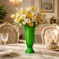 thumbnail image 4 of Japceit Rippled Vase, Floral Decor Tabletop Vase, Bedroom Home Flower Arrangement, Roman Style Ribbed Glass Vase, Modern Centerpiece, 4 of 7