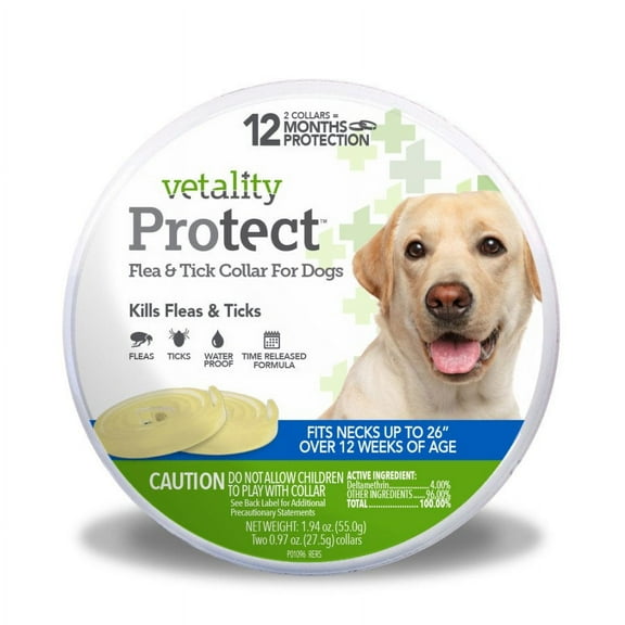 Vetality Protect Flea &Tick Time Release Formula Collar for Dogs 12 Weeks and Up