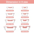 thumbnail image 4 of TAIMASI 16 Pcs Glass Food Storage Containers with Lids, Airtight Snap Lock Borosilicate Glass Meal Prep Containers, Microwave Oven Freezer Dishwasher Safe, BPA Free Kitchen Storage Set,Pink, 4 of 8
