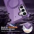 thumbnail image 6 of Allytechgroup Samsung Galaxy S25+ Plus Case Magnetic, Compatible for Magsafe & Car Mount Adjustable Stand Ring Holder Heavy Duty Shockproof Matte Phone Case for Samsung Galaxy S25+, Purple, 6 of 7
