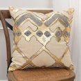 thumbnail image 4 of Beige Gold Foil Distressed Modern Throw Pillow, 4 of 5
