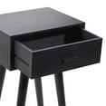 thumbnail image 6 of DecMode 16" x 28" Black Wood Single Drawer Accent Table, 1-Piece, 6 of 11