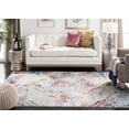 thumbnail image 3 of SAFAVIEH Madison Michelle Overdyed Abstract Area Rug, Light Grey/Fuchsia, 6'7" Square, 3 of 8