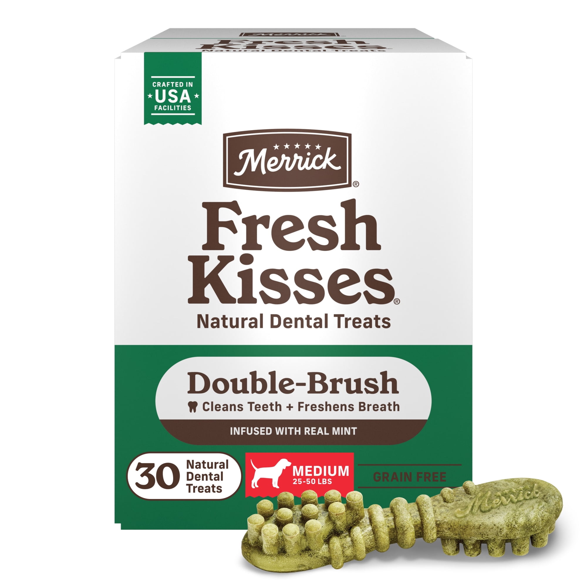 Merrick Fresh Kisses Infused With Real Mint Dog Dental Treats for Medium Dogs, 1.88 lb