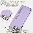 thumbnail image 2 of Cutyskin for iPhone 8 Plus / 7 Plus Wallet Case【RFID Blocking】 with Card Holder Cash Pocket Zipper Bills Slot, Soft PU Leather Magnetic Back Folio Kickstand, Finger Ring Holder Hook Case, Purple, 2 of 9