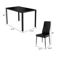 thumbnail image 2 of Costway 5pcs Kitchen Dining Set Glass Metal Table and 4 Chairs Breakfast Furniture, 2 of 8