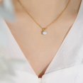 thumbnail image 2 of Pendentif en Diamant Diamant Incrusté zircon, Collier Solitaire en Acier Titane, 2 of 4