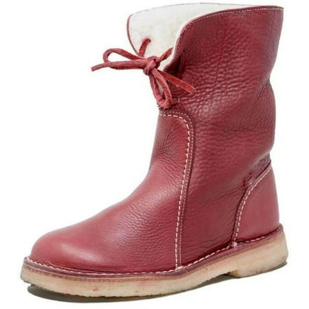 red winter snow boots
