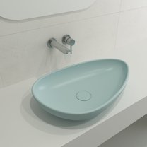 BOCCHI 1114-029-0125 Etna Vessel Fireclay w/ Drain Cover In Matte Ice Blue