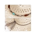 thumbnail image 6 of Deago Straw Cowboy Hat for Women and Men Western Cowgirl Hat with Shapeable Wide Brim Hollow Out Summer Beach Sun Hats (White), 6 of 8