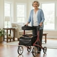 thumbnail image 5 of Rhythm Healthcare Crescendo Rollator 4 Wheel Walker with Backrest, Matte Red, 5 of 6