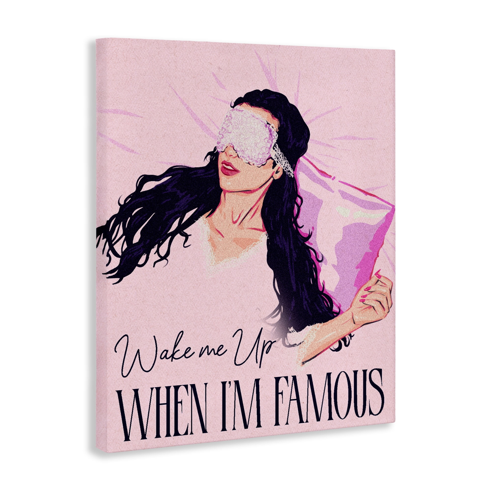 Stupell Industries Wake Me Up When Famous Canvas Wall Art, design by Ziwei Li