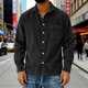 thumbnail image 3 of Camisa Casual de Manga Larga de Corduro de Ajuste Suelto para Hombres con Cuello Girable para el Uso Diario Y Trajes Elegantes, 3 of 6