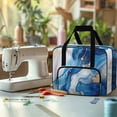 thumbnail image 4 of ZIATUBLE Marble Stripes Sewing Machine Tote Bag Large Capacity Sewing Machine Cases Stain Resistant Carry Case with Storage Pockets and Handles Easy to Clean Sewing Thread Case, 4 of 7