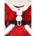 thumbnail image 5 of ENFLASH Infant Baby Girl Christmas Outfit Santa Romper Dress Long Sleeve Furry Trim Velvet Xmas Princess Dresses Hat Set Clothes, 5 of 8